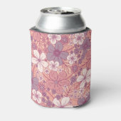 Pastellrosa und Lila Blüten Dosenkühler (Kanne Rückseite)