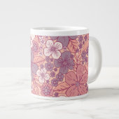 Pastellrosa und Lila Blüten Jumbo-Tasse (Vorderseite Rechts)