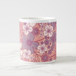 Pastellrosa und Lila Blüten Jumbo-Tasse