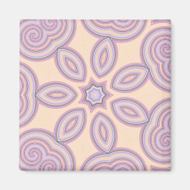 Pastellrosa und Lila Kaleidoskopmuster Magnet