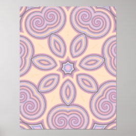 Pastellrosa und Lila Kaleidoskopmuster Poster