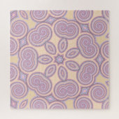 Pastellrosa und Lila Kaleidoskopmuster Puzzle (Horizontal)