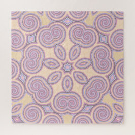 Pastellrosa und Lila Kaleidoskopmuster Puzzle