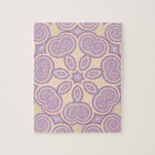 Pastellrosa und Lila Kaleidoskopmuster Puzzle