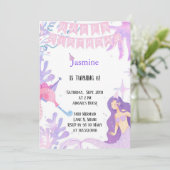 Pastellrosa und lila Pastellkleidung Geburtstag Einladung (Stehend Vorderseite)