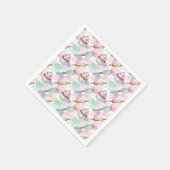Pastellrosa und Minz-Cupcake-Backmuster Serviette (Ecke)