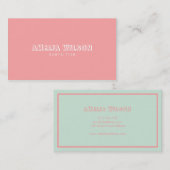 Pastellrosa-und Minzen-Babysitter-Kindermädchen Visitenkarte (Vorne/Hinten)