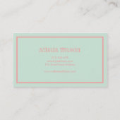 Pastellrosa-und Minzen-Babysitter-Kindermädchen Visitenkarte (Rückseite)