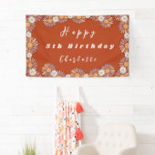 Pastellrosa und orange Daisy Blumenmuster Banner (Insitu)