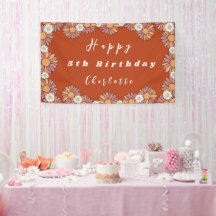 Pastellrosa und orange Daisy Blumenmuster