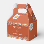 Pastellrosa und orange Daisy Blumenmuster Geschenkschachtel (Vorderseite)