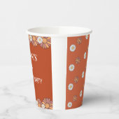 Pastellrosa und orange Daisy Blumenmuster Pappbecher (Links)