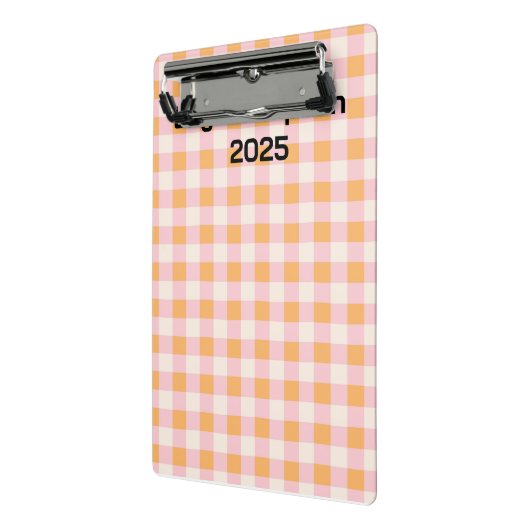 Pastellrosa und orange Quadrate Planner Mini Klemmbrett (Gewinkelt2)
