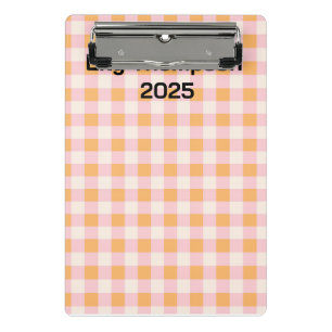 Pastellrosa und orange Quadrate Planner Mini Klemmbrett