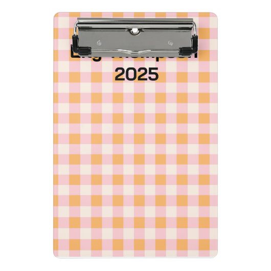 Pastellrosa und orange Quadrate Planner Mini Klemmbrett (Vorderseite)