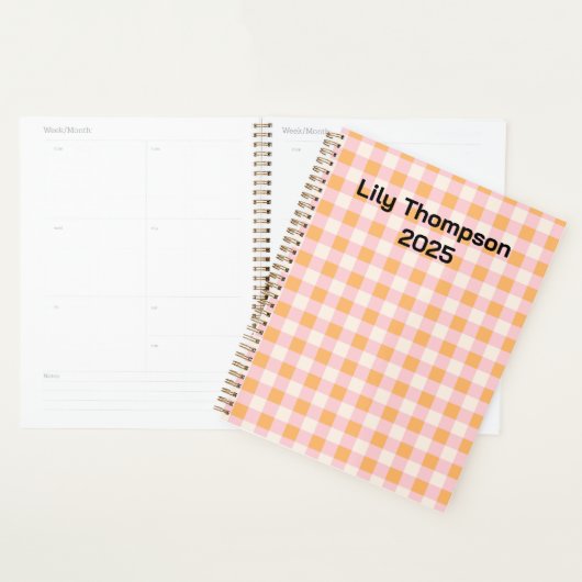 Pastellrosa und orange Quadrate Planner Planer (Anzeige)