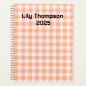 Pastellrosa und orange Quadrate Planner Planer (Vorderseite)