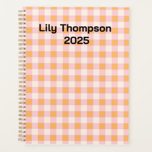 Pastellrosa und orange Quadrate Planner Planer