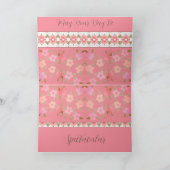 Pastellrosa und Peach Happy Birthday Card Dankeskarte (Innenseite)