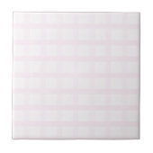 Pastellrosa und Rosé-Quarz-Rosa Gingham-Muster Fliese (Vorderseite)