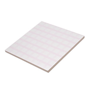 Pastellrosa und Rosé-Quarz-Rosa Gingham-Muster  Fliese