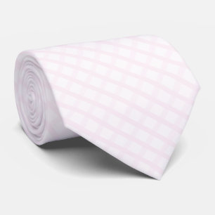 Pastellrosa und Rosenquarz-Rosa Gingham-Muster Krawatte