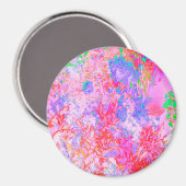 Pastellrosa und Rot mit Blauem Hydrangea Landschaf Magnet (Vorderseite/Rückseite)