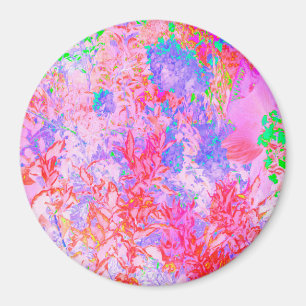 Pastellrosa und Rot mit Blauem Hydrangea Landschaf Magnet