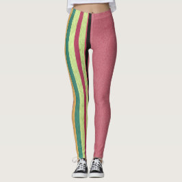 Pastellrosa und Streifen Leggings