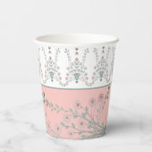 Pastellrosa und Türkis Pappbecher (Rückseite)