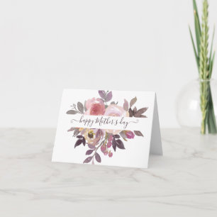 Pastellrosa und violette Blumen personalisiert Karte