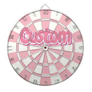 Pastellrosa und weiß anpassbarer Text Dartscheibe