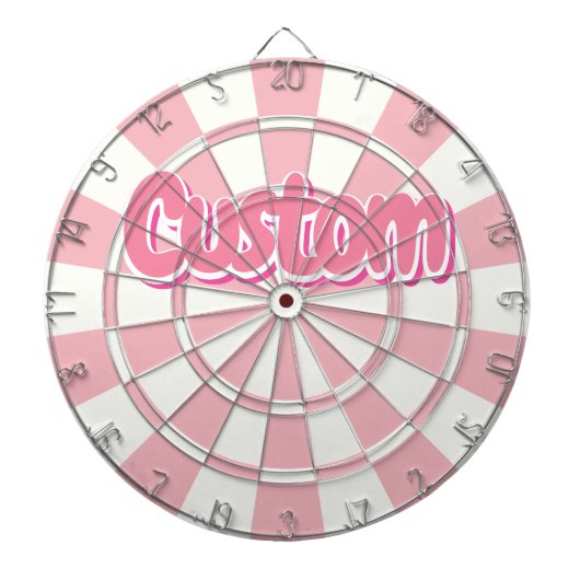 Pastellrosa und weiß anpassbarer Text Dartscheibe (vorne)