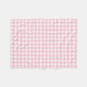 Pastellrosa-und Weiß-Gingham überprüftes Muster Fleecedecke (Vorderseite (Horizontal))