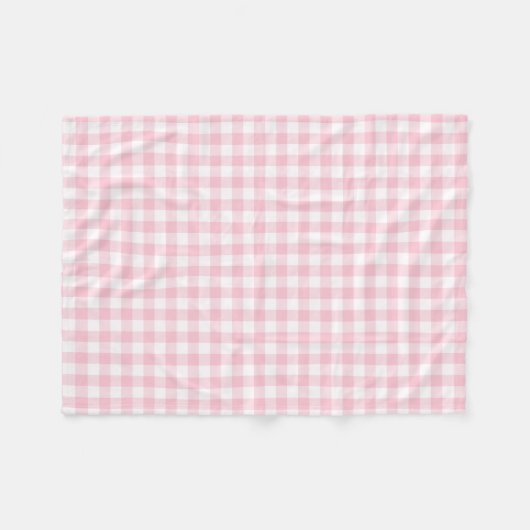 Pastellrosa-und Weiß-Gingham überprüftes Muster Fleecedecke (Vorderseite (Horizontal))