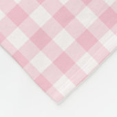 Pastellrosa-und Weiß-Gingham überprüftes Muster Fleecedecke (Ecke)