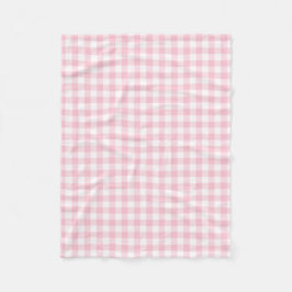 Pastellrosa-und Weiß-Gingham überprüftes Muster Fleecedecke