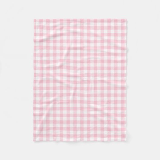 Pastellrosa-und Weiß-Gingham überprüftes Muster Fleecedecke (Vorderseite)