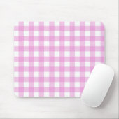 Pastellrosa und Weiß Kariert Mousepad (Mit Mouse)