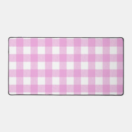 Pastellrosa und Weiß Kariert Schreibtischunterlage