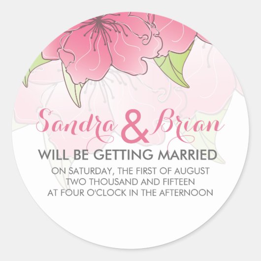 Pastellrosa- und Weißblüteneisendesign Runder Aufkleber (Vorderseite)