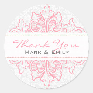 Pastellrosa und weiße Blumendekoration Runder Aufkleber