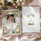 Pastellrosa und weiße Blütenhochzeit Sichern Sie d Einladung