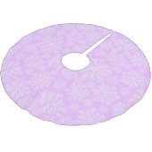 Pastellrosa und weiße Weihnachtsschneeflocken Must Polyester Weihnachtsbaumdecke (Schrägansicht)