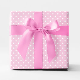 Pastellrosa und weißer Polka-Dot Geschenkpapier
