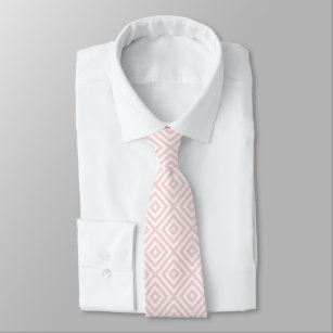 Pastellrosa und weißes geometrisches Muster Krawatte