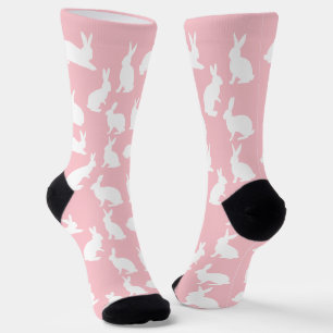 Pastellrosa und weißes Hasenmuster Süßes Ostern Socken