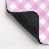 Pastellrosa und Weißglut Kariert Mousepad (Ecke)