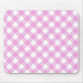 Pastellrosa und Weißglut Kariert Mousepad (Vorne)