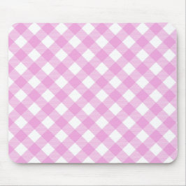 Pastellrosa und Weißglut Kariert Mousepad